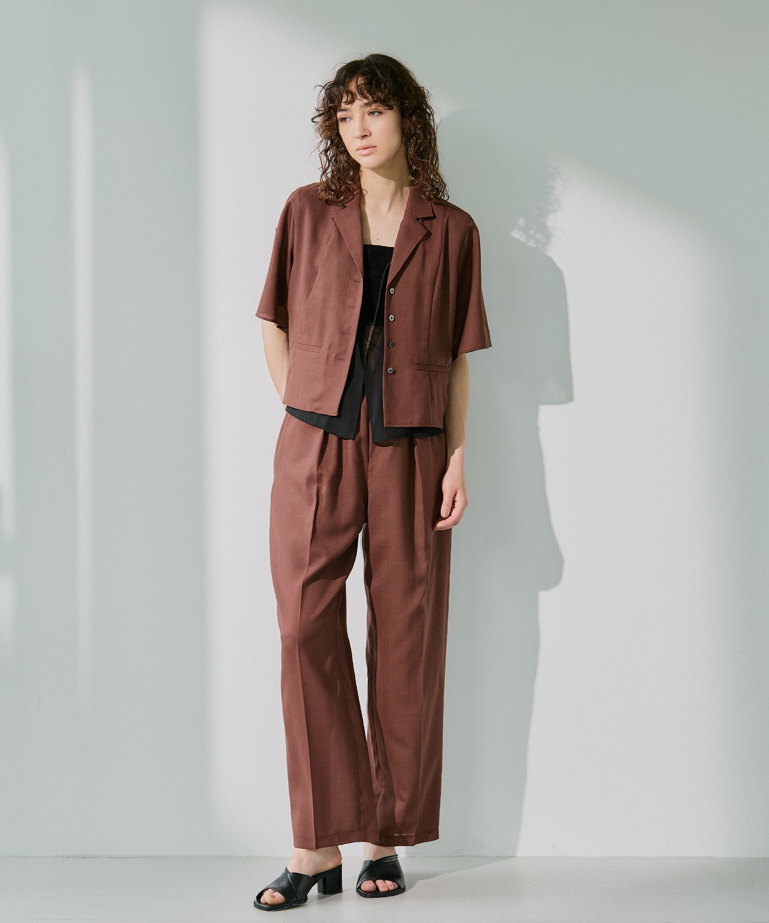 Open Collar Combi Shirts
