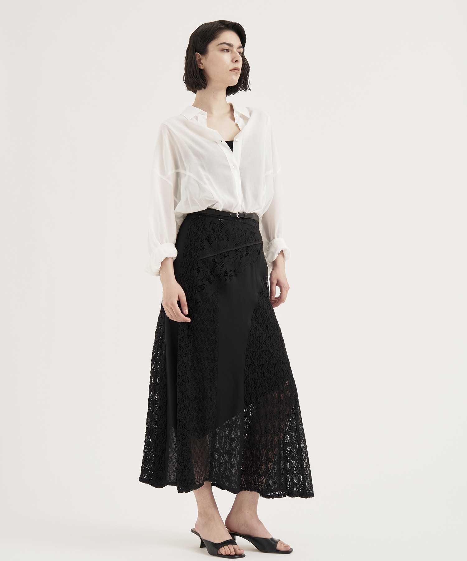Slant Asym Lace Skirt