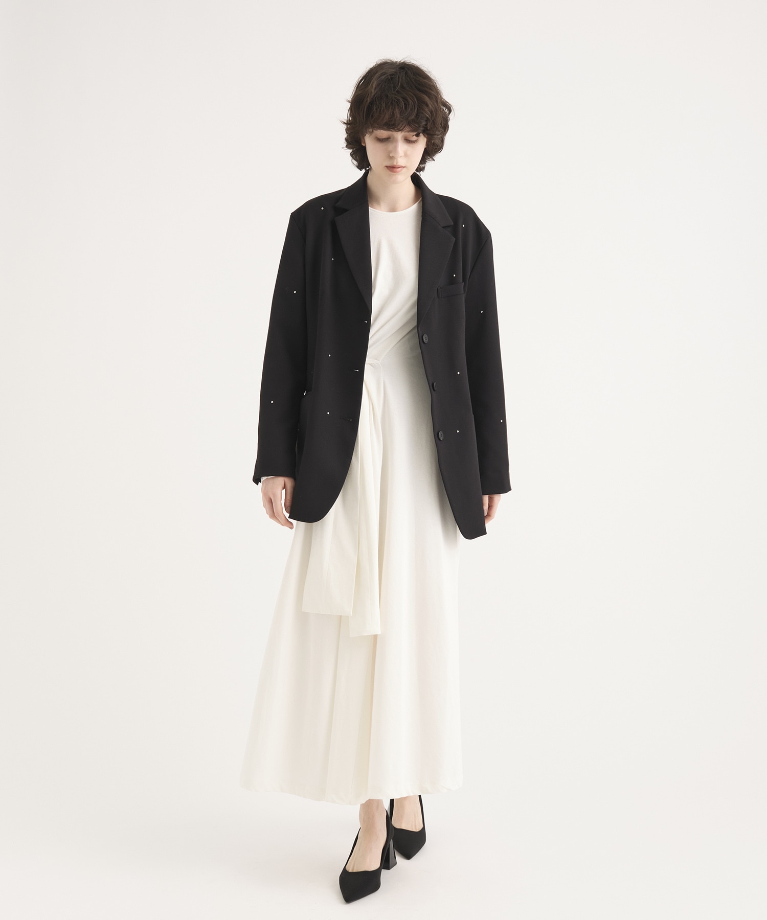 Back Slit Motif Tailored Jacket