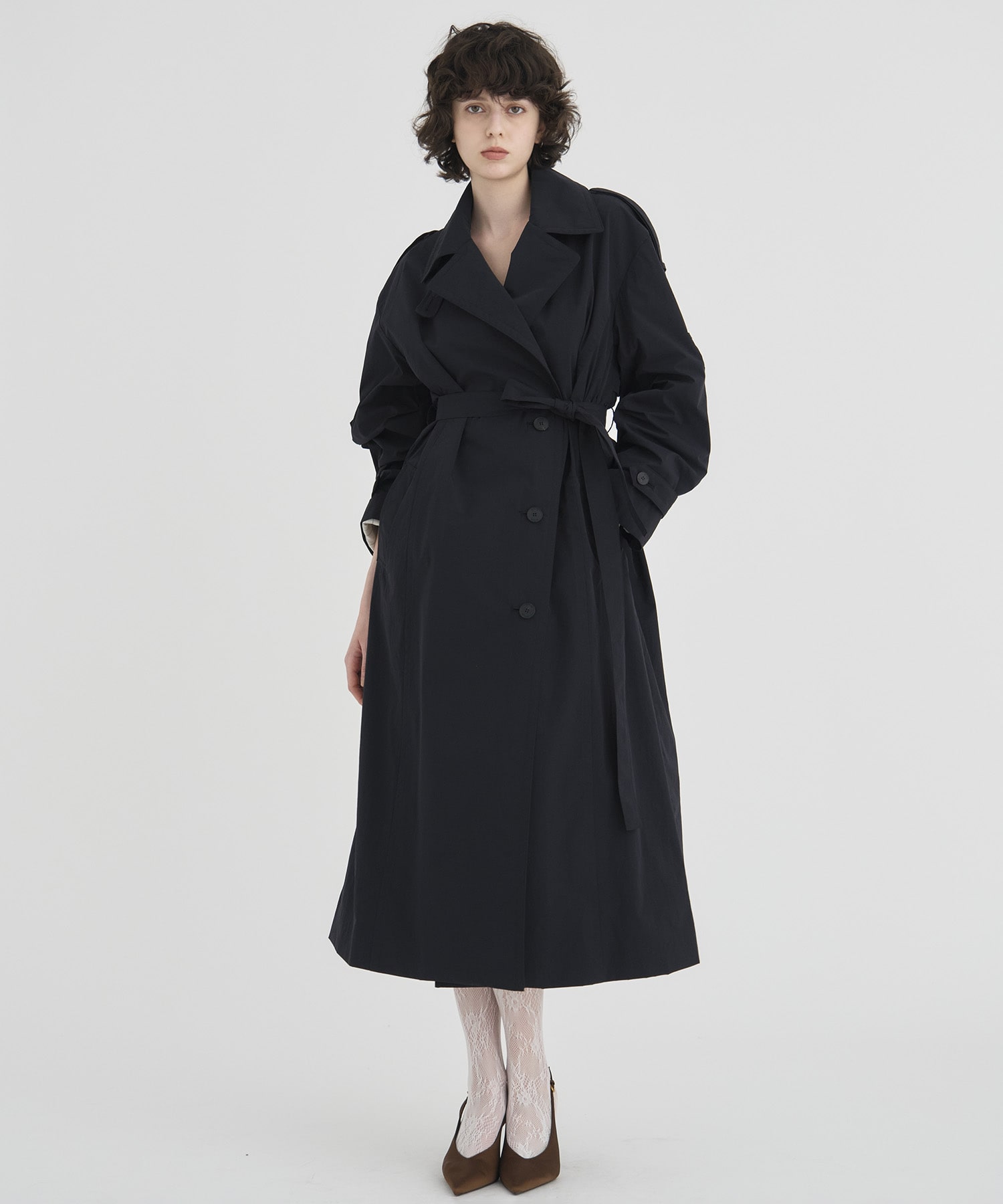 Wide Lapel Trench Coat