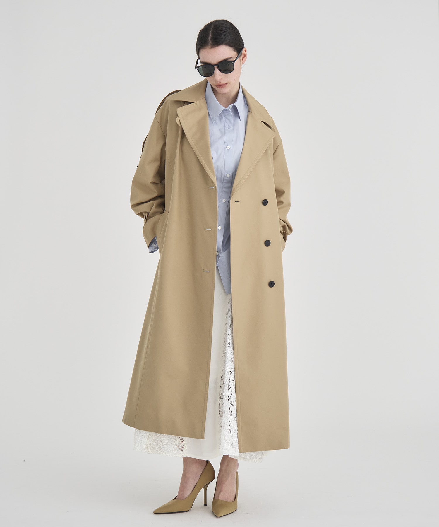 Wide Lapel Trench Coat