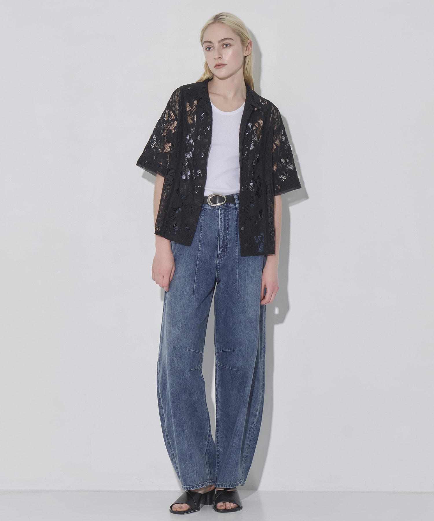 Open Collar Lace Shirts