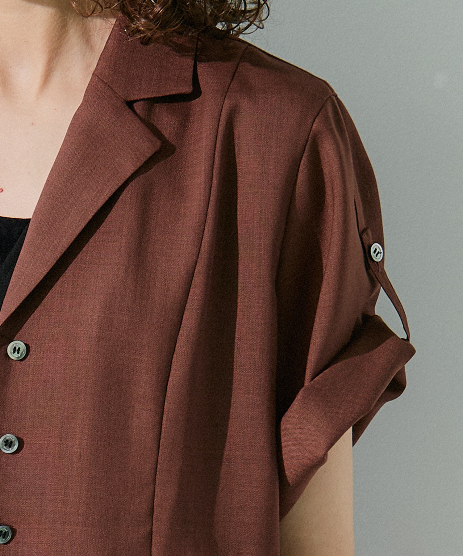 Open Collar Combi Shirts