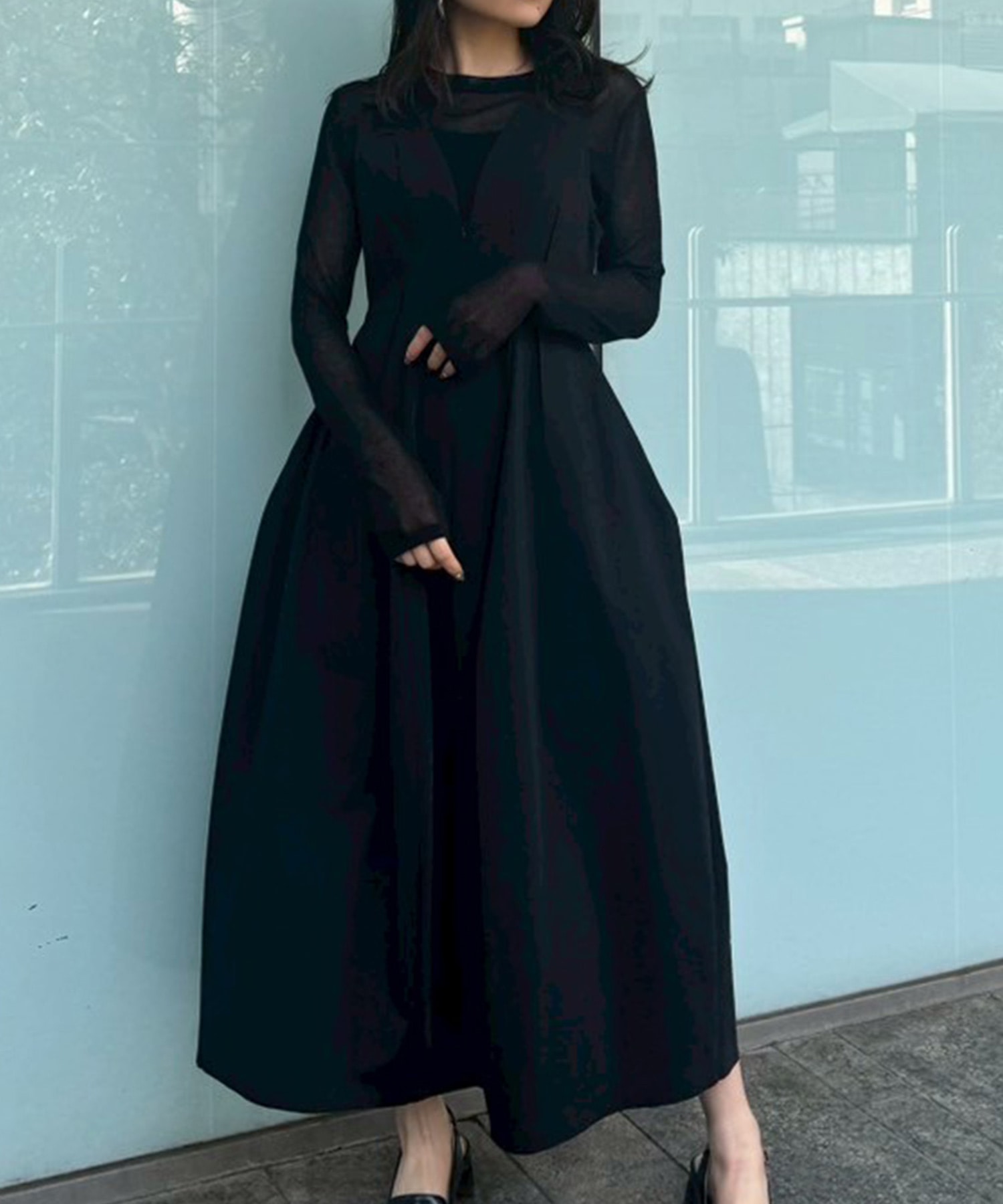 Sheer line Knit Tops