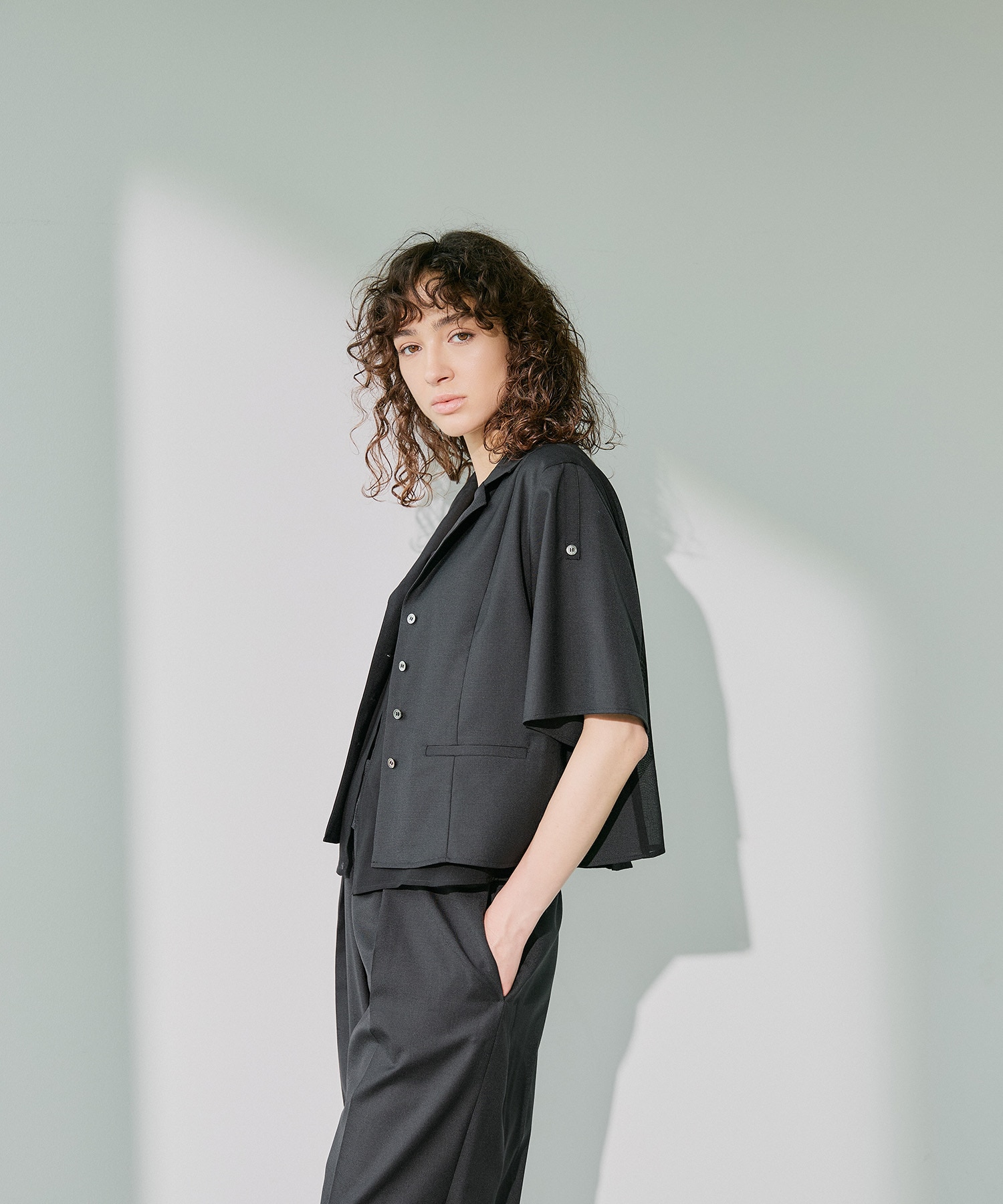Open Collar Combi Shirts