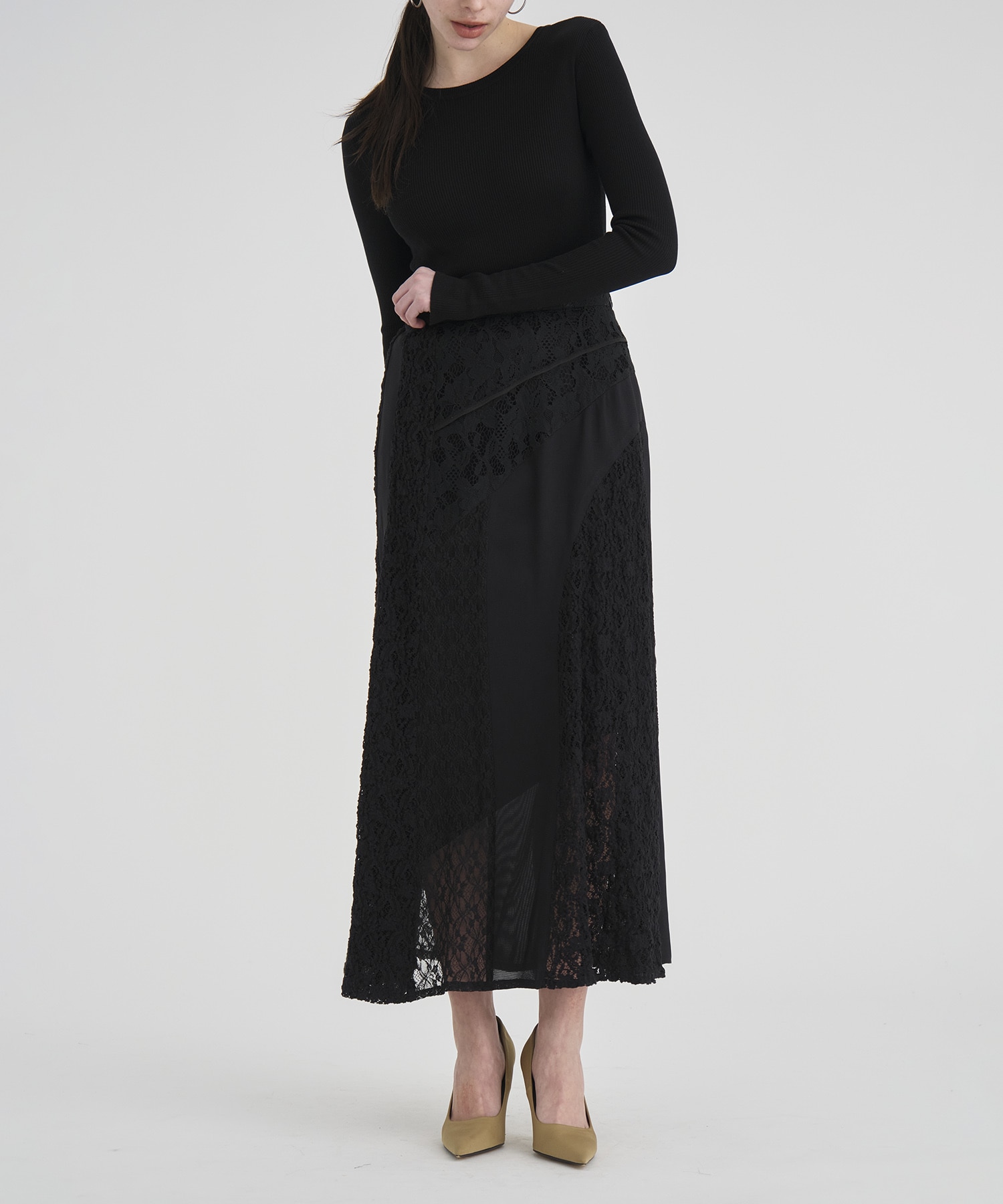 Slant Asym Lace Skirt