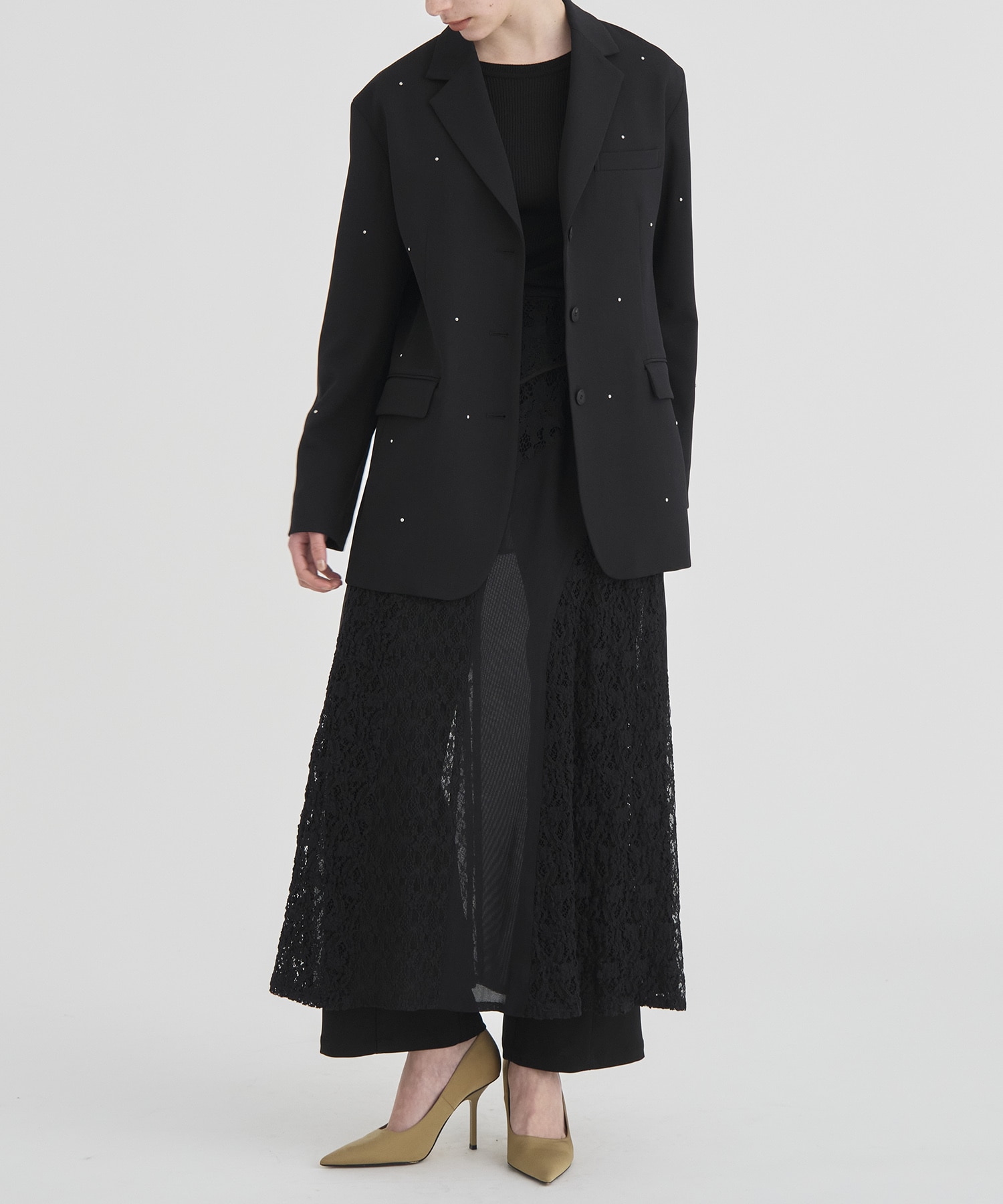 Back Slit Motif Tailored Jacket