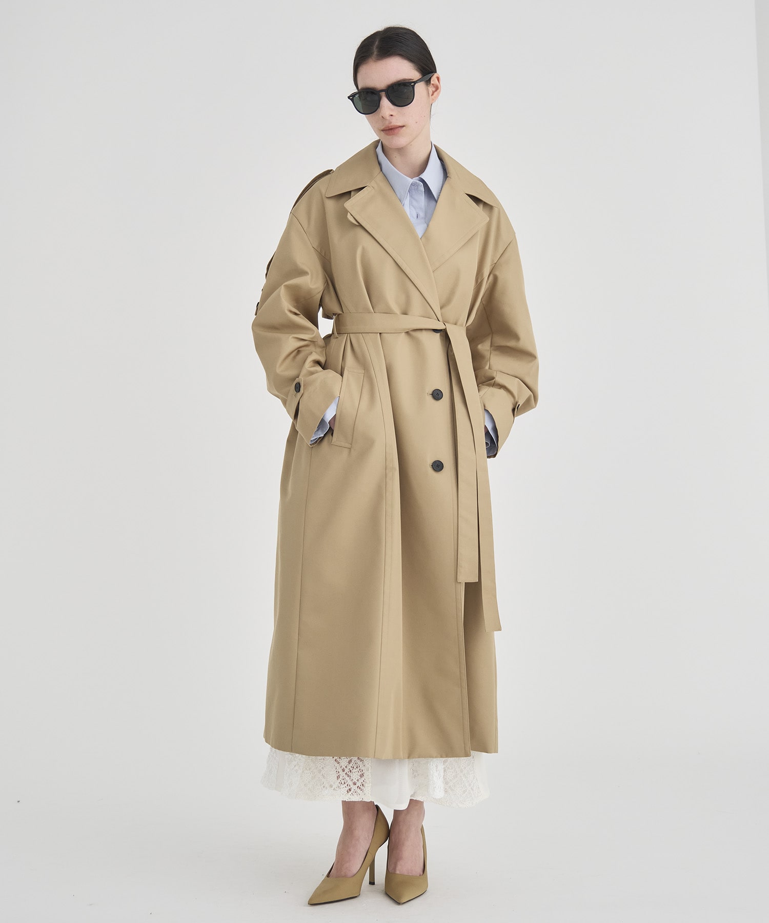 Wide Lapel Trench Coat