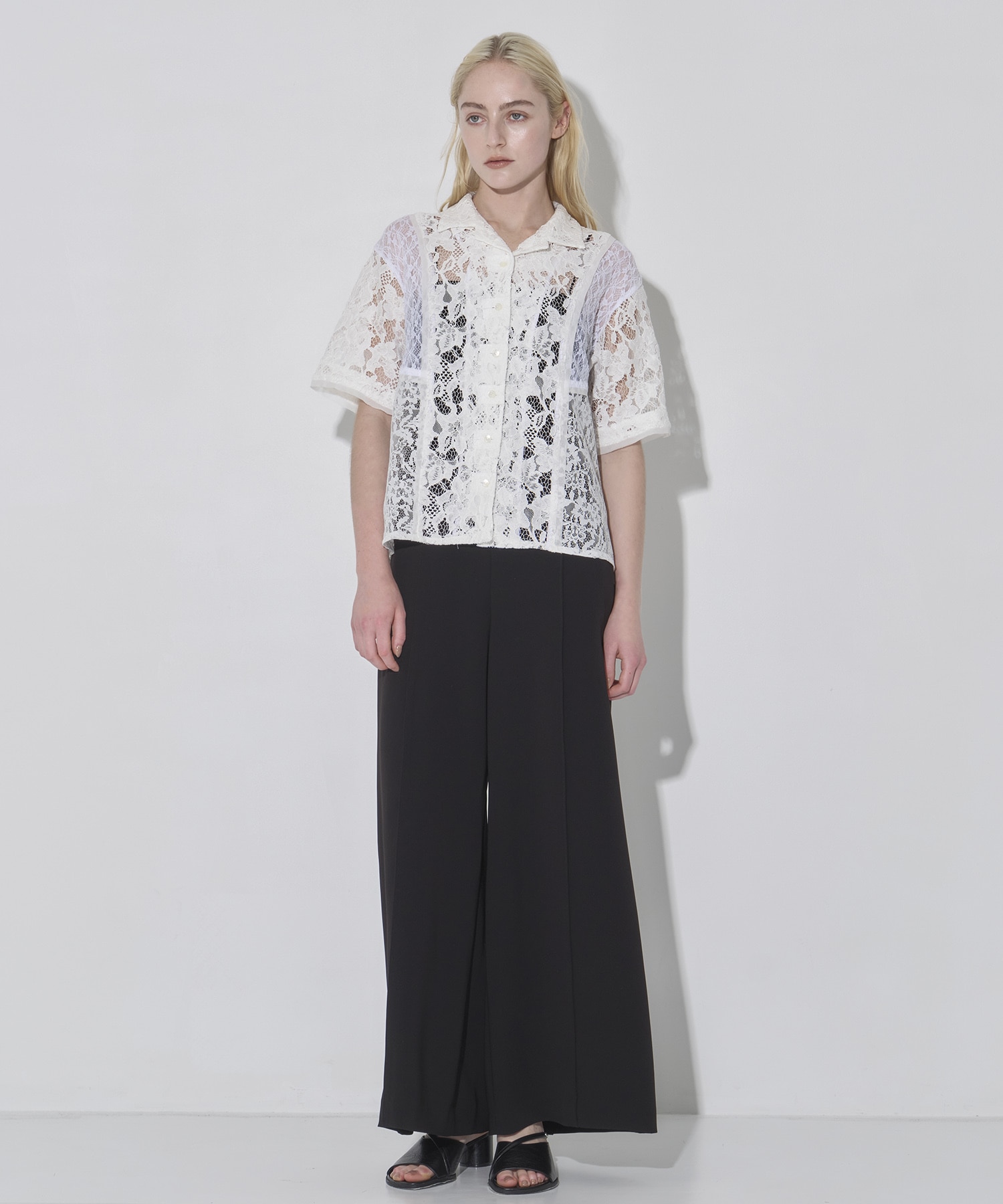Open Collar Lace Shirts