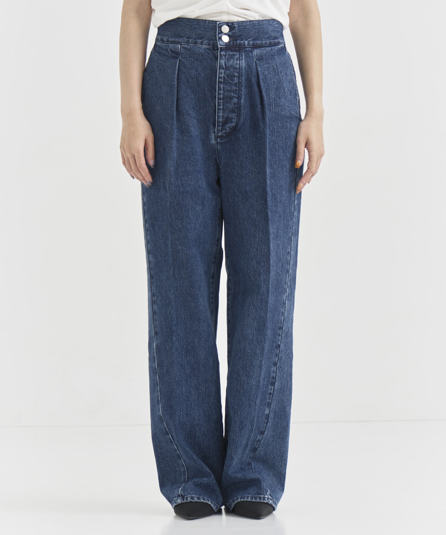 High Waist  Tack Denim