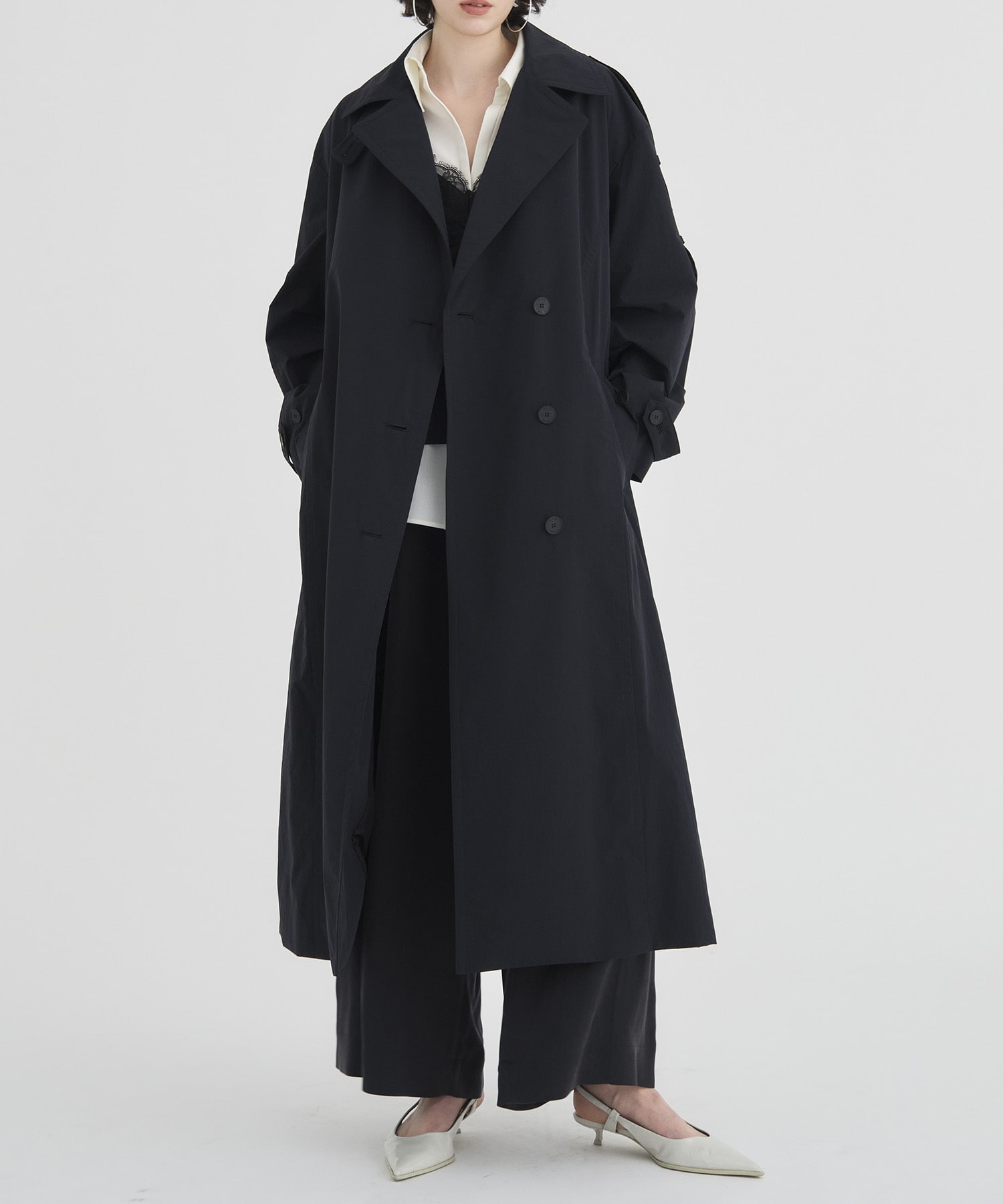 Wide Lapel Trench Coat