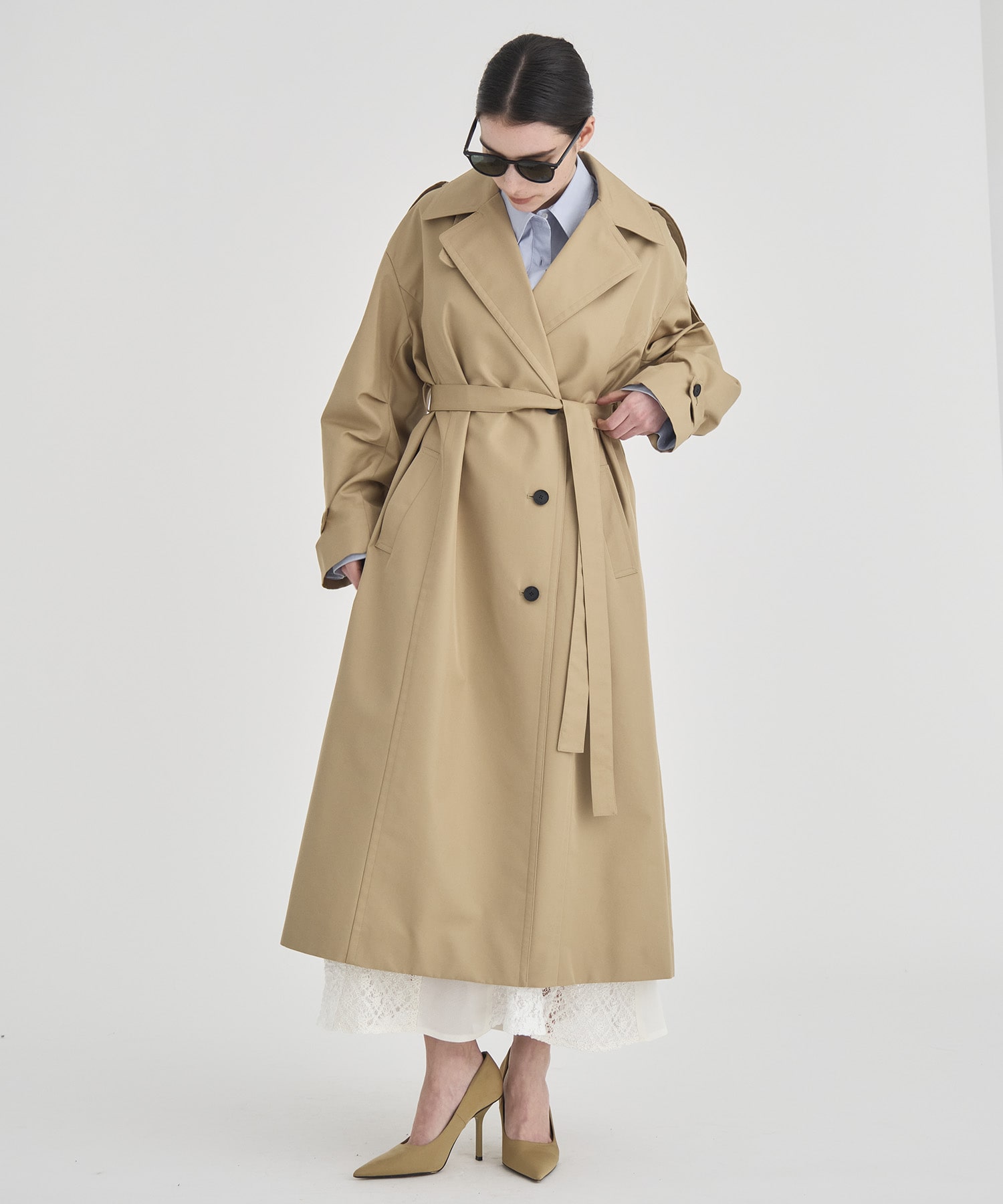 Wide Lapel Trench Coat