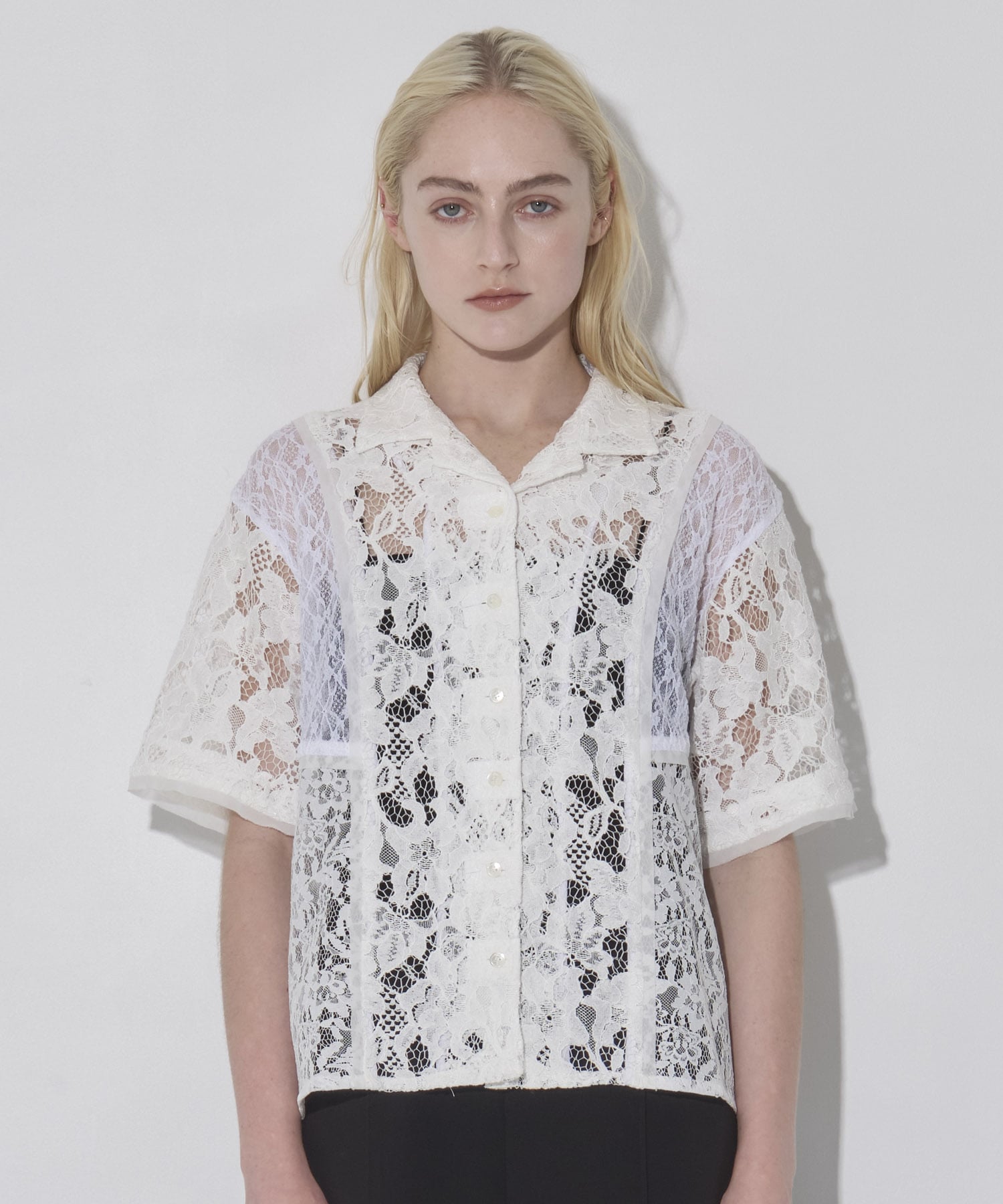 Open Collar Lace Shirts