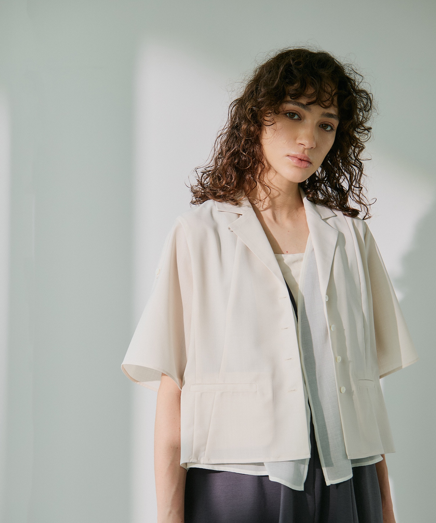 Open Collar Combi Shirts