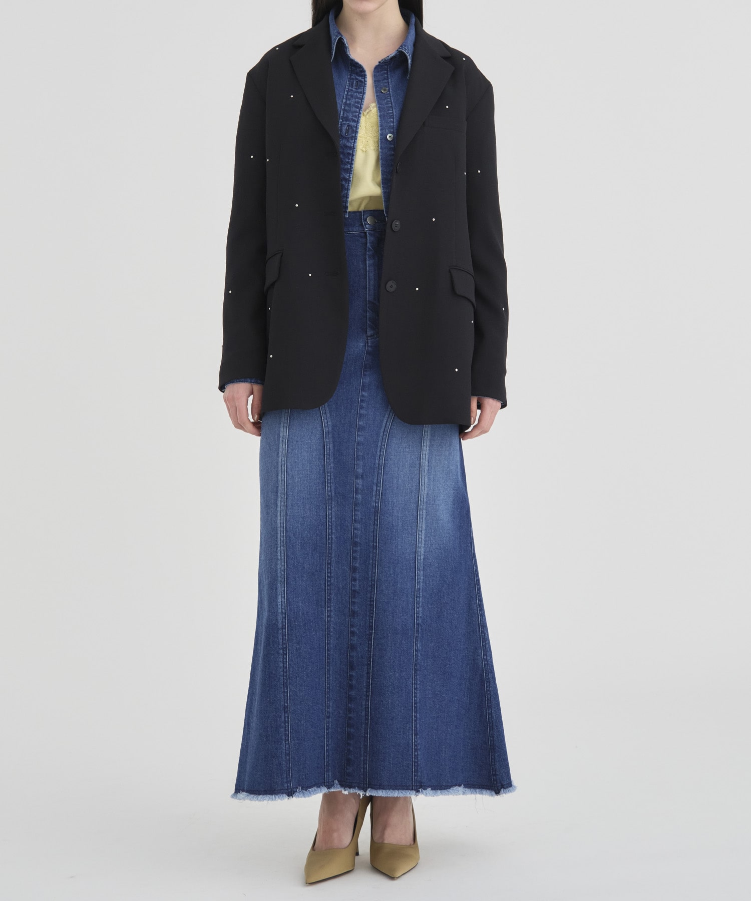 Back Slit Motif Tailored Jacket