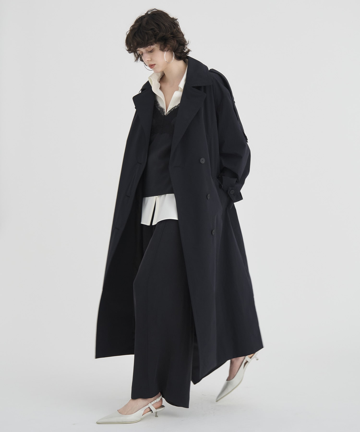 Wide Lapel Trench Coat