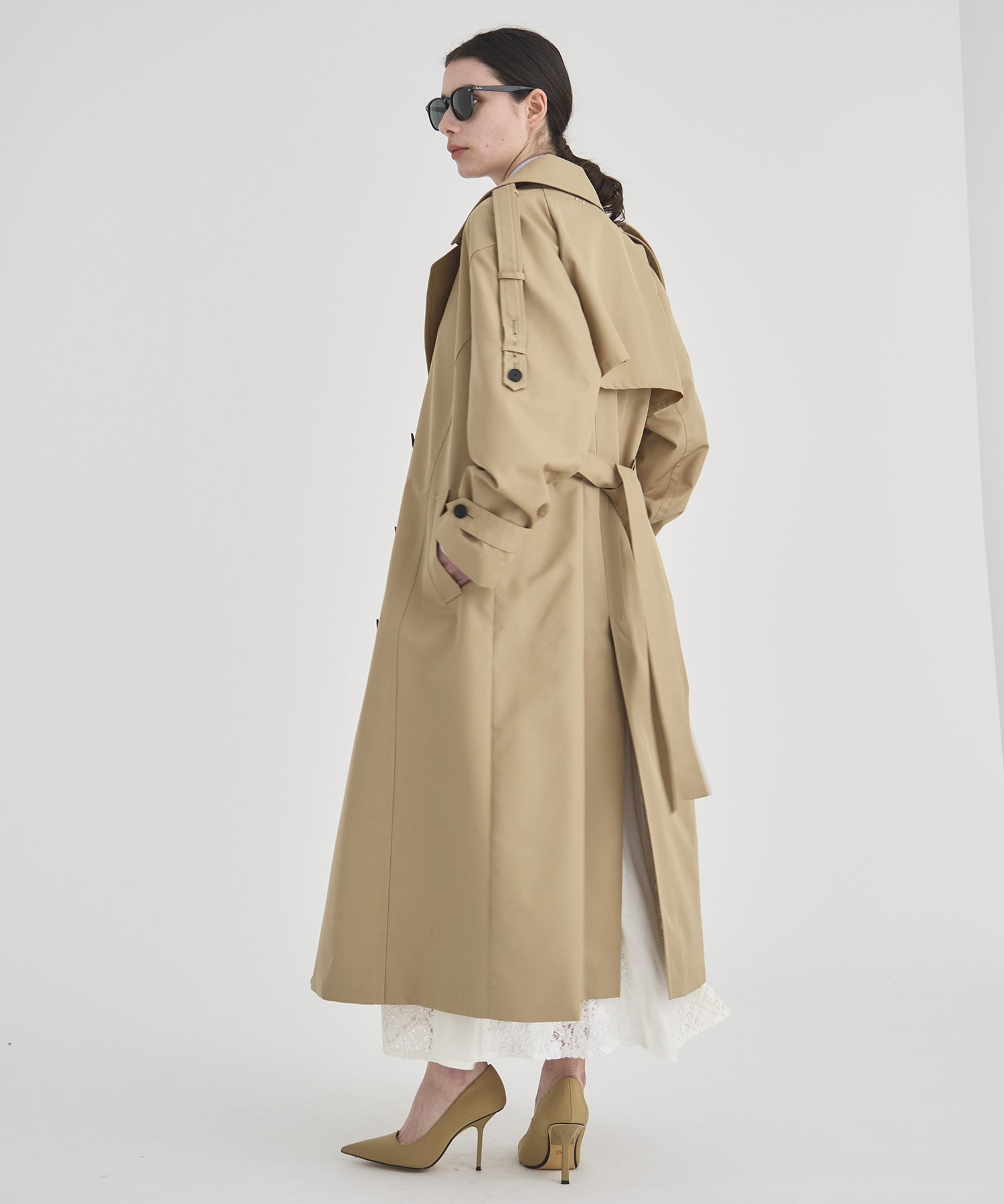 Wide Lapel Trench Coat