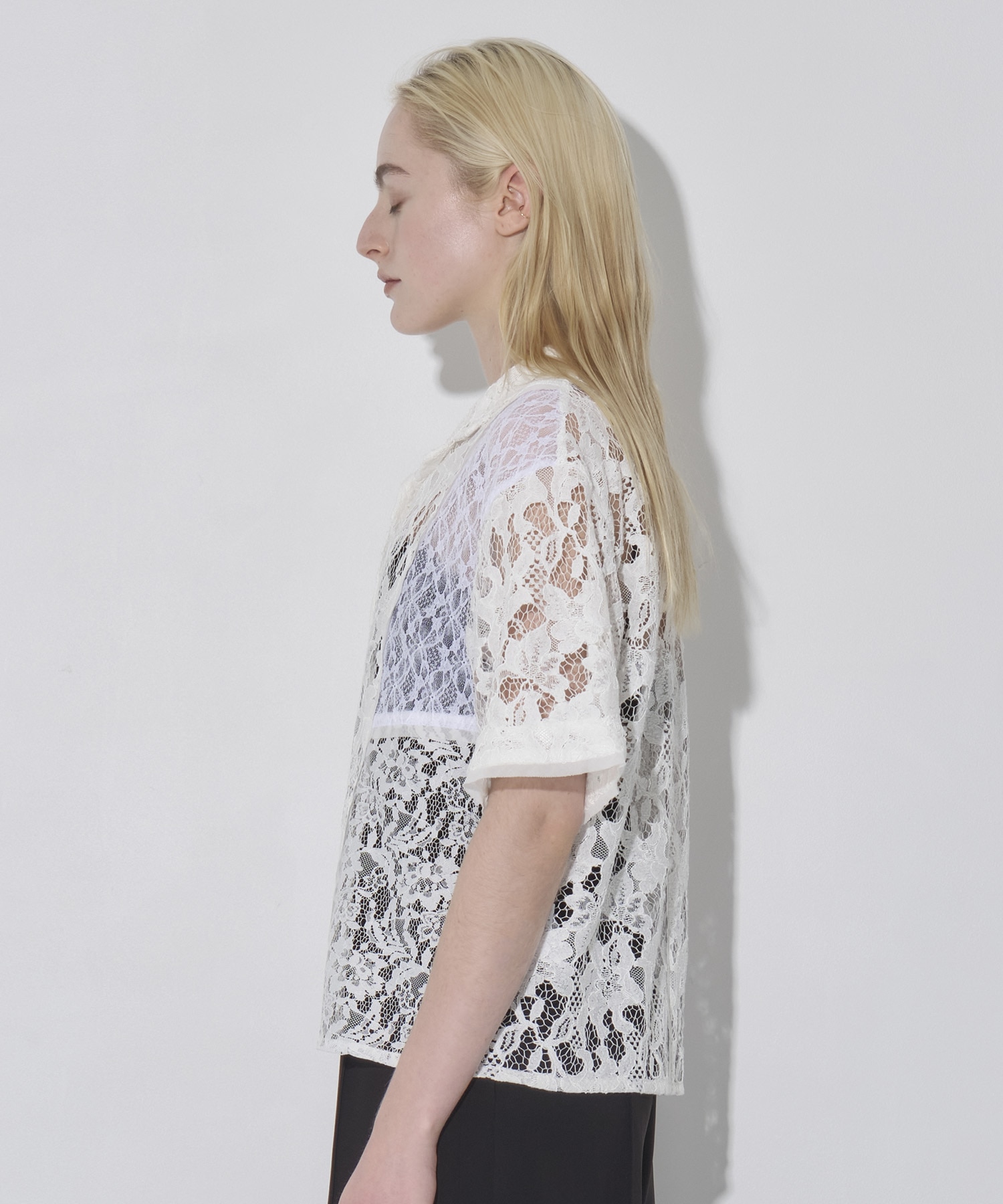 Open Collar Lace Shirts