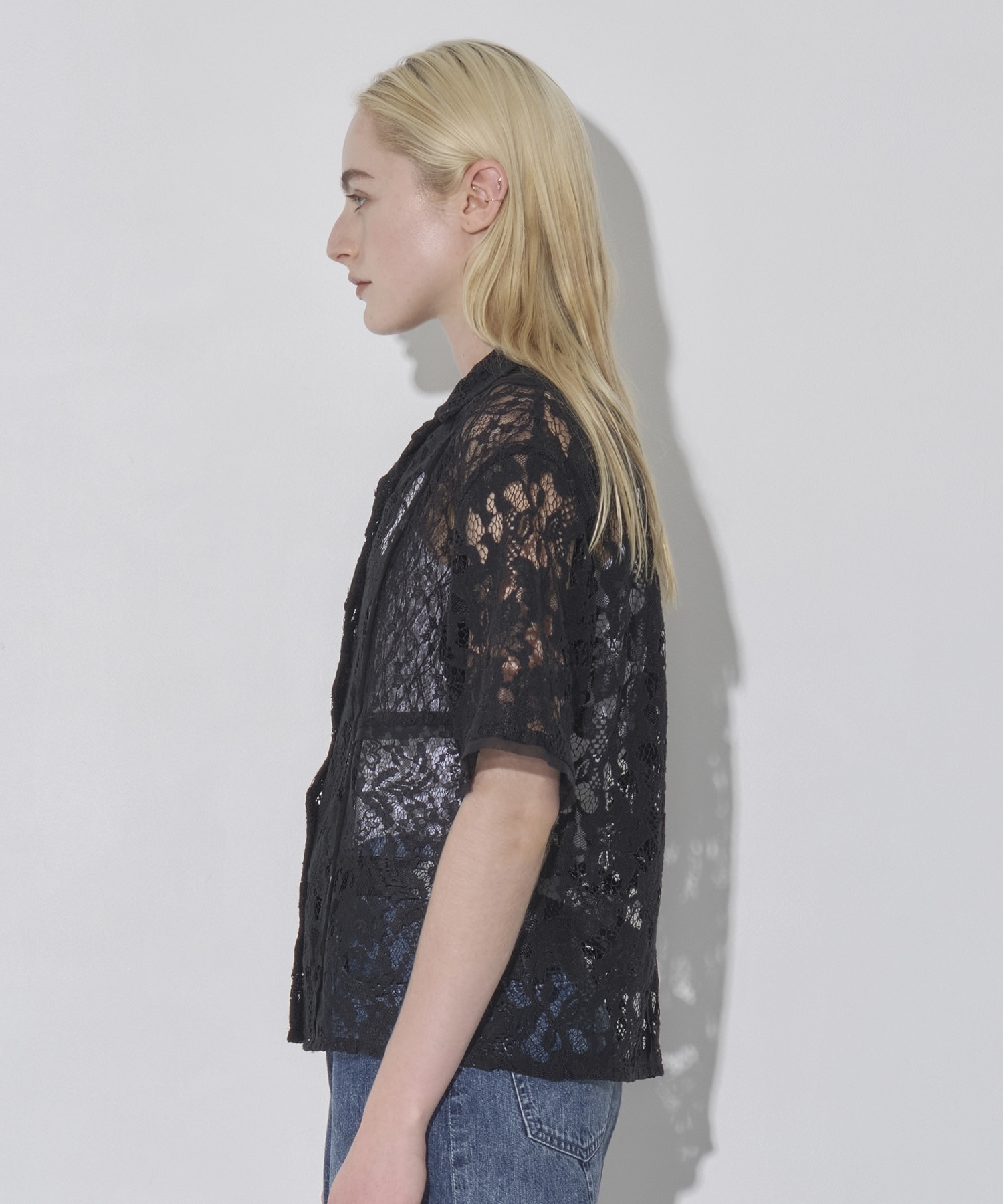 Open Collar Lace Shirts