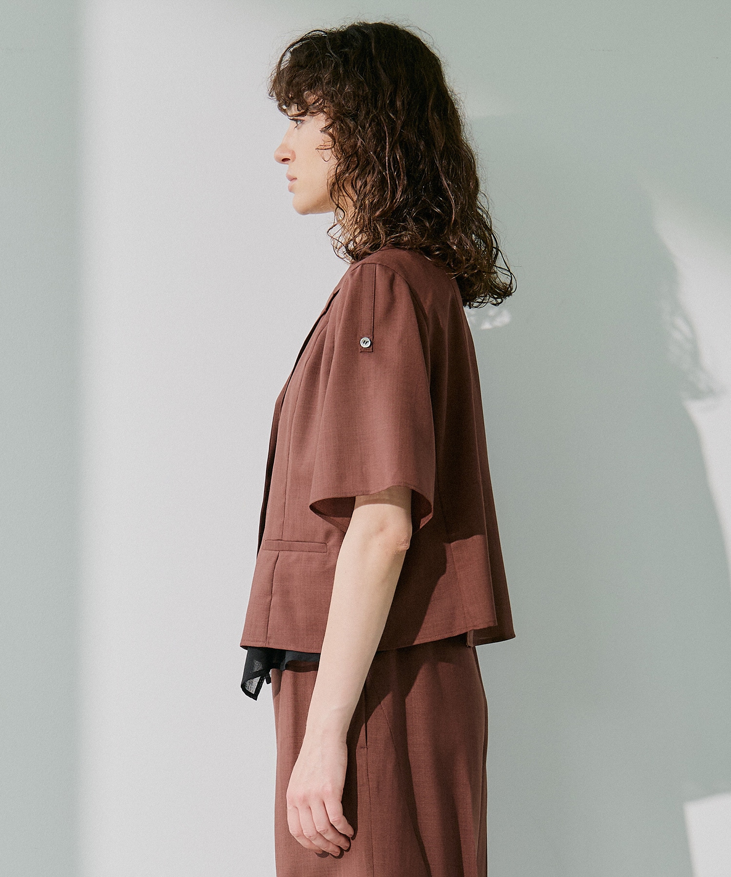 Open Collar Combi Shirts