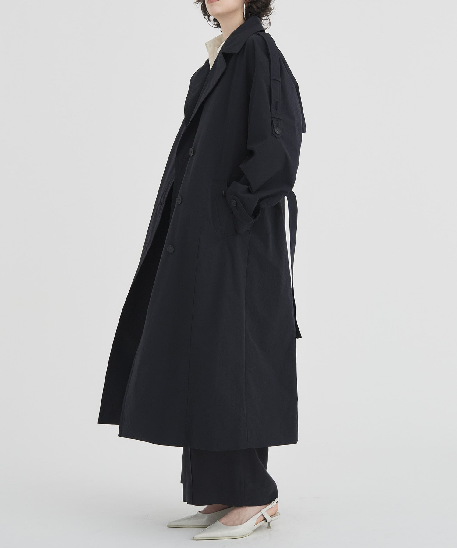 Wide Lapel Trench Coat