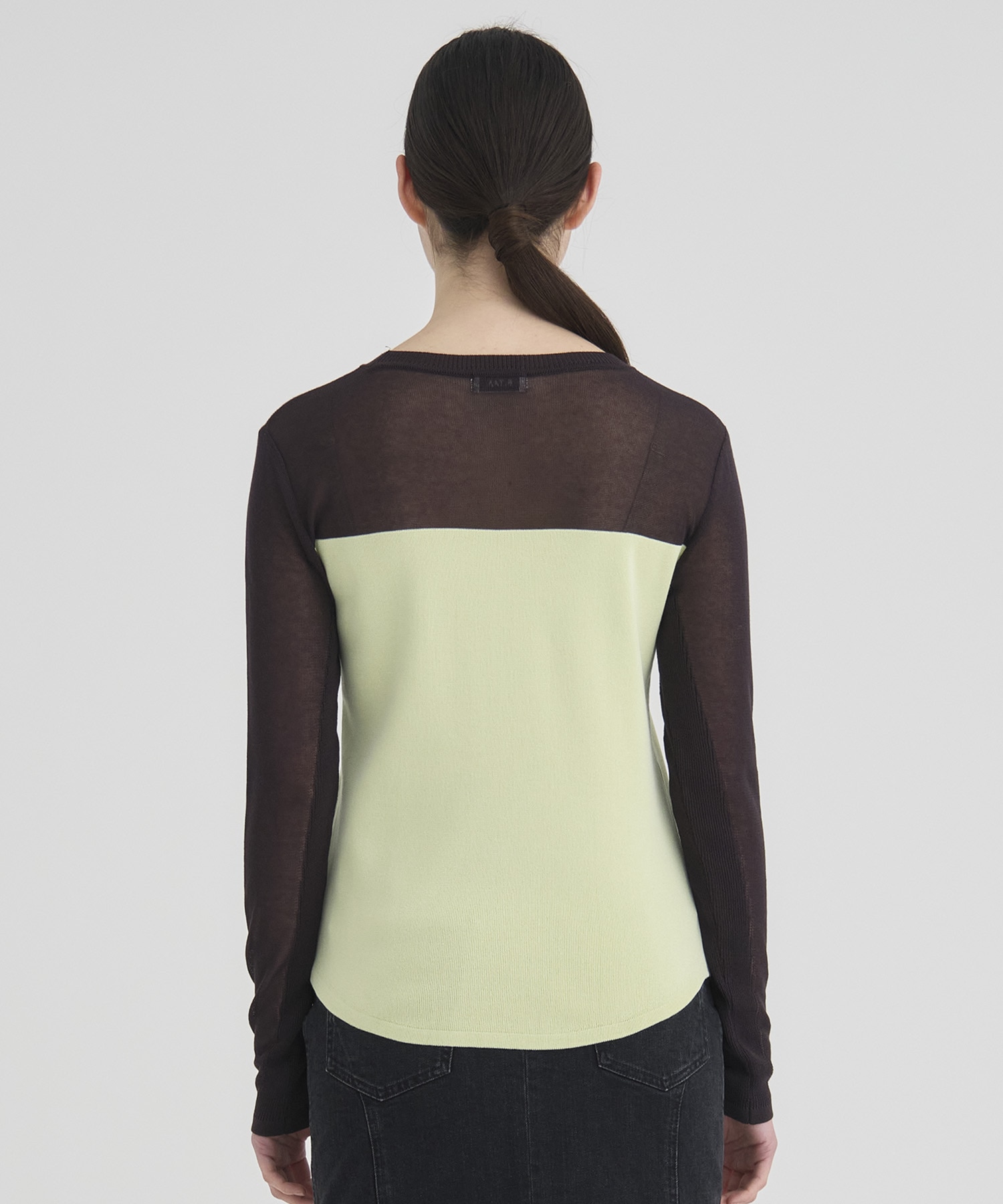 Sheer line Knit Tops