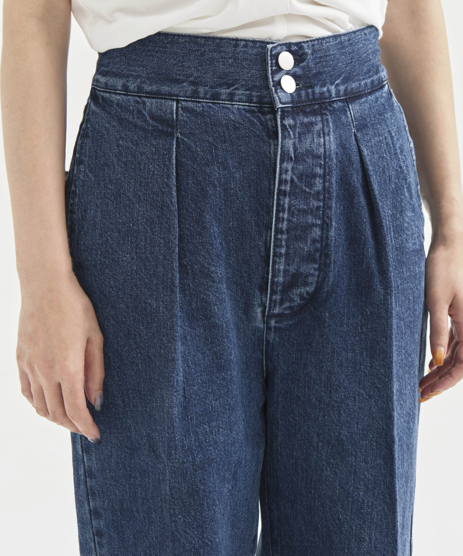 High Waist  Tack Denim