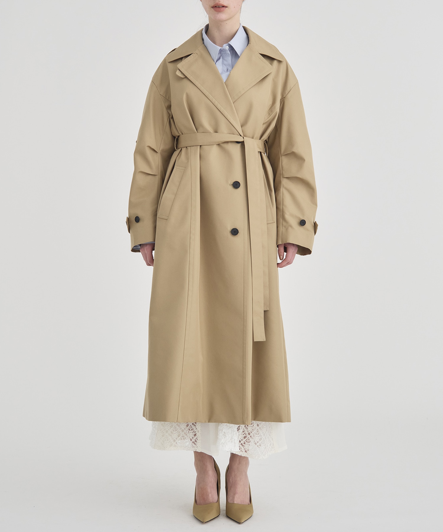 Wide Lapel Trench Coat