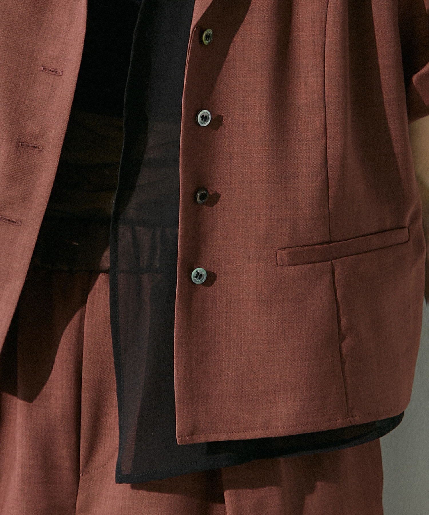 Open Collar Combi Shirts