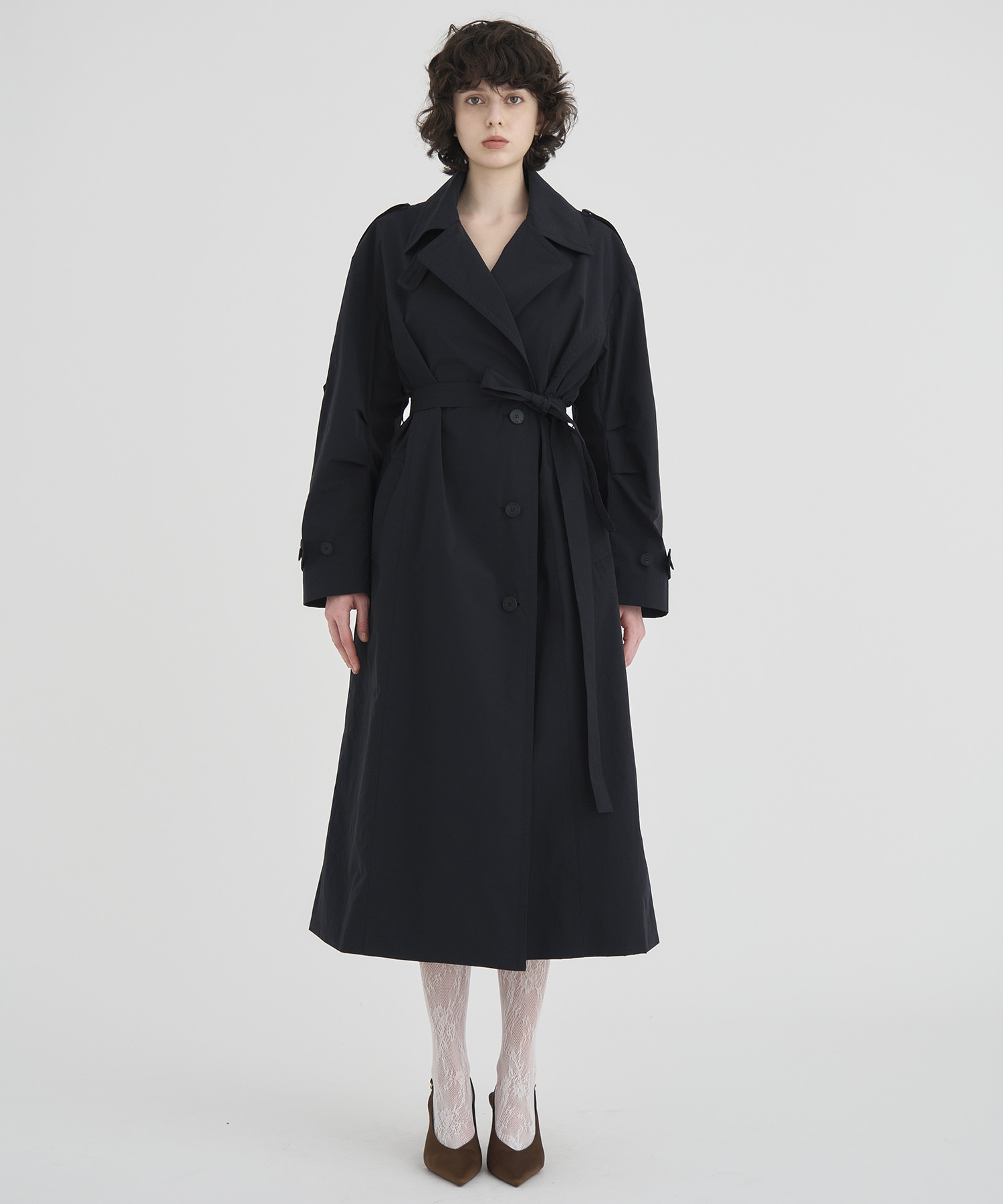 Wide Lapel Trench Coat