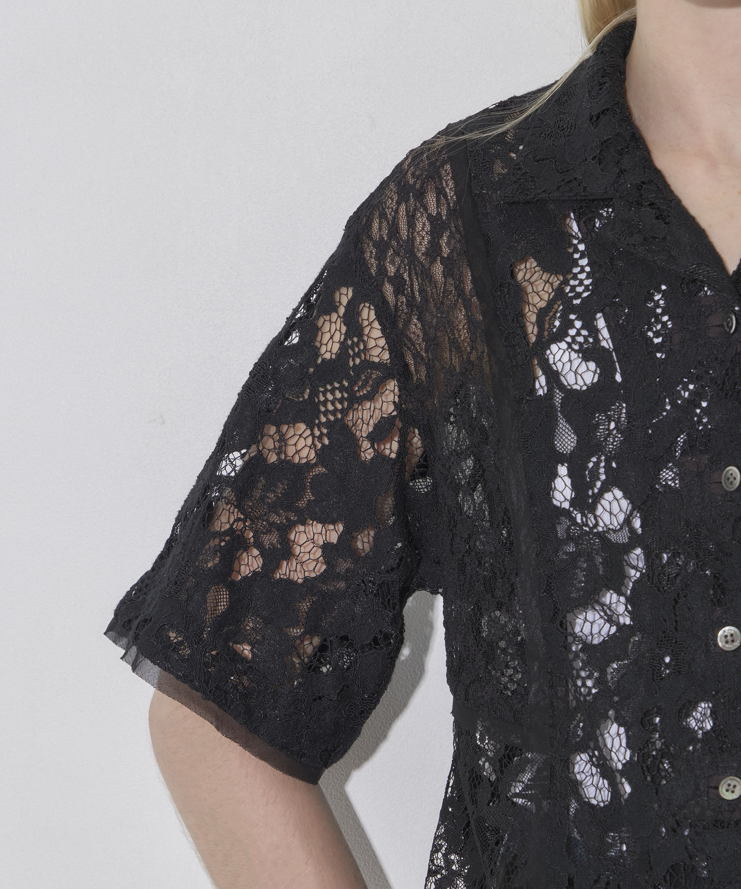 Open Collar Lace Shirts