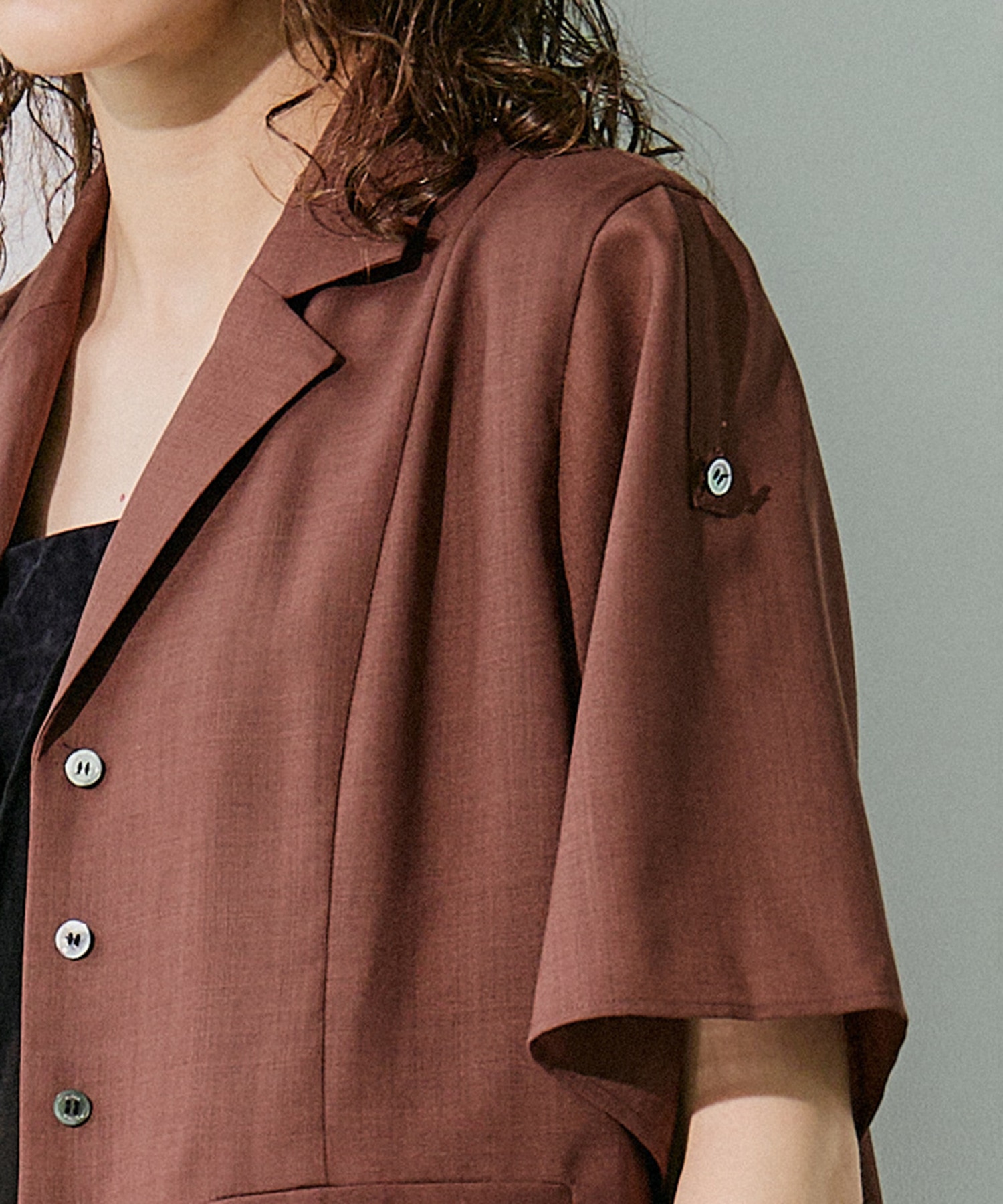 Open Collar Combi Shirts