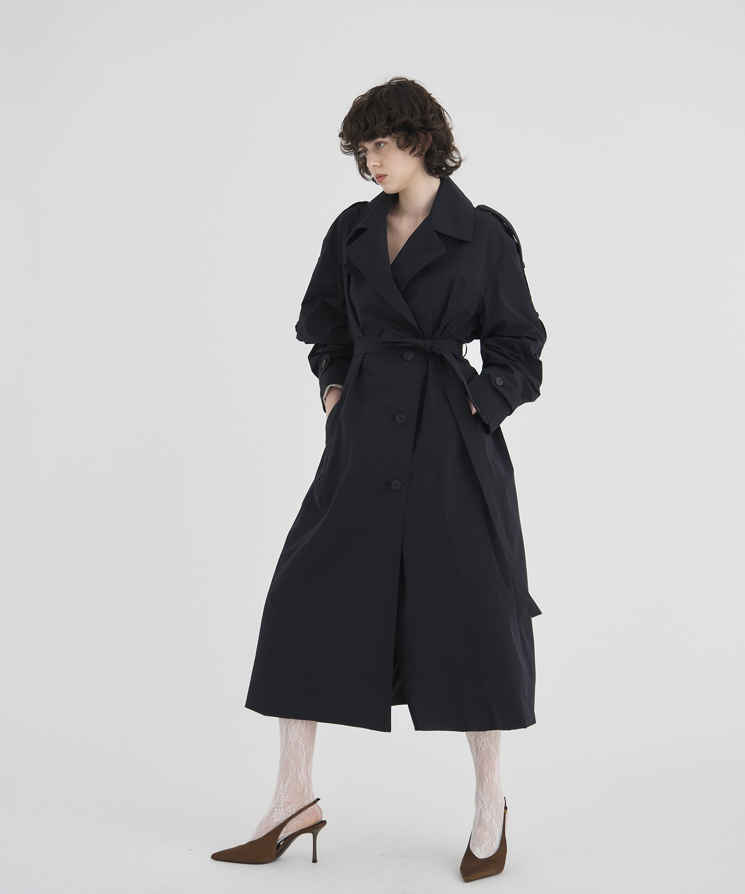 Wide Lapel Trench Coat