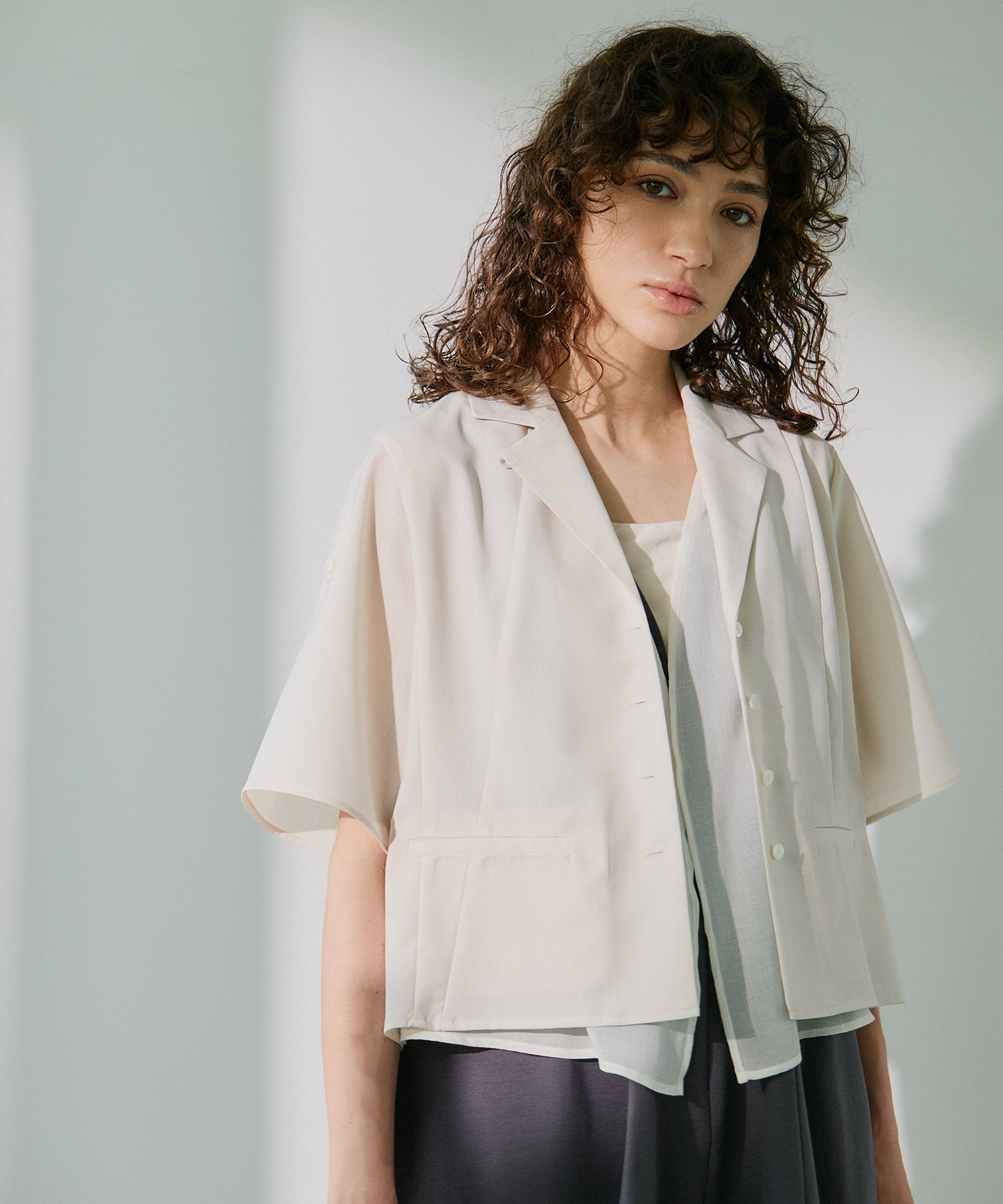 Open Collar Combi Shirts