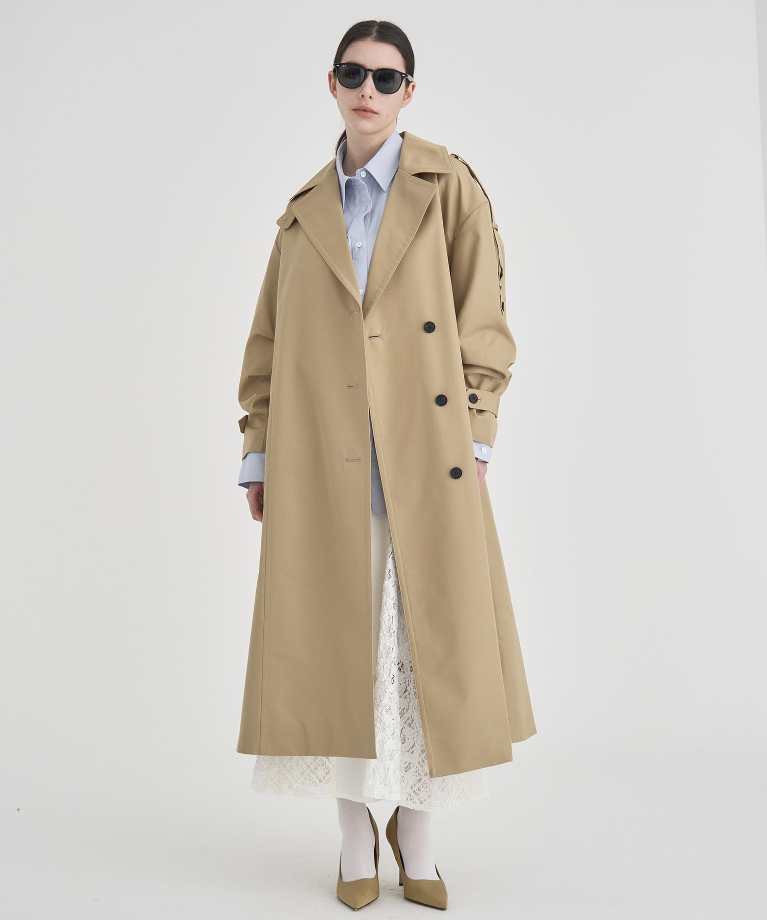 Wide Lapel Trench Coat