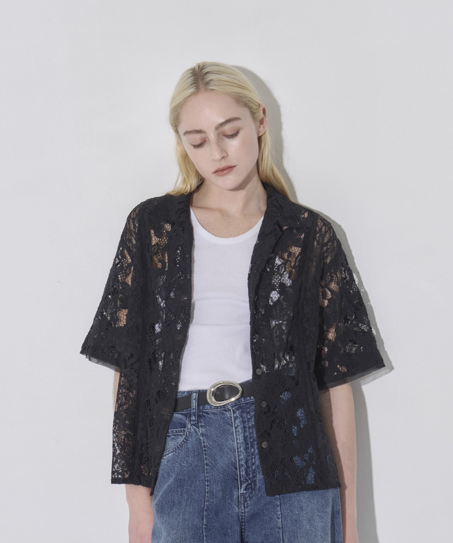 Open Collar Lace Shirts